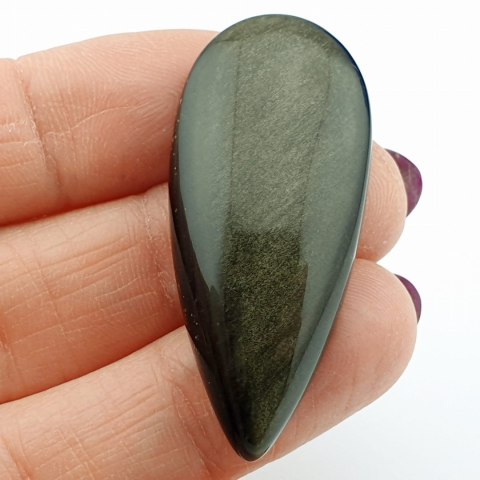 Obsidian golden cabochon 4.2x1.6 cm no. 17 Obsidian golden cabochon 4.2x1.6 cm no. 17