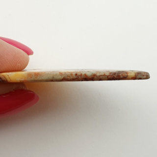 Lace agate yellow cabochon 40x30 mm no 28