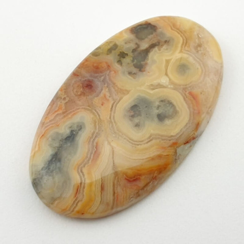 Crazy lace agate yellow cabochon 48x28 mm no 26