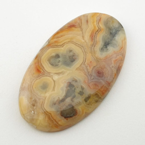 Crazy lace agate yellow cabochon 48x28 mm no 26