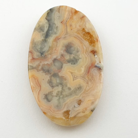Crazy lace agate yellow cabochon 48x28 mm no 26