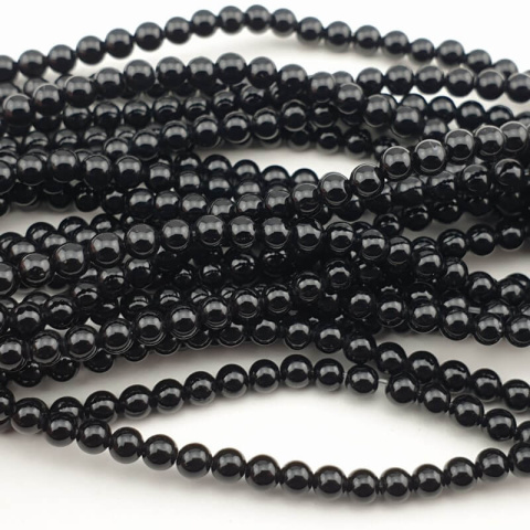 Onyks czarny agat kula 3 mm sznur Onyks czarny agat kula 3 mm sznur