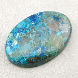 Chrysocolla with azurite cabochon 36x24 mm no 179