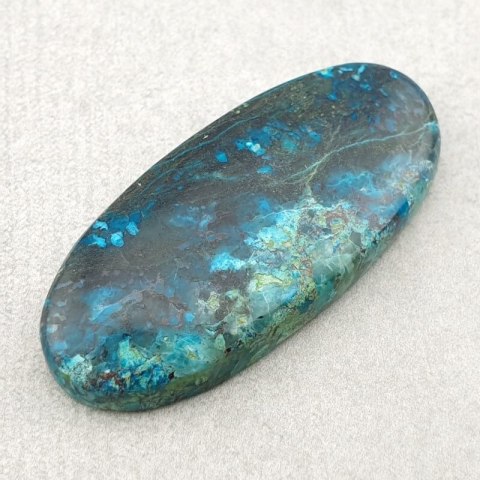 Chrysocolla with azurite cabochon 39x18 mm no 168 Chrysocolla with azurite cabochon 39x18 mm no 168