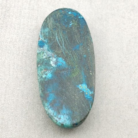 Chrysocolla with azurite cabochon 39x18 mm no 168 Chrysocolla with azurite cabochon 39x18 mm no 168