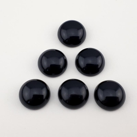 Czarny agat kaboszon fi 12 mm 1 szt Czarny agat kaboszon fi 12 mm 1 szt