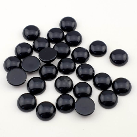 Czarny agat kaboszon fi 12 mm 1 szt Czarny agat kaboszon fi 12 mm 1 szt