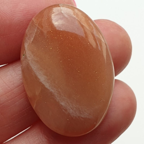 Peach moonstone cabochon 31x21 mm no 43 Peach moonstone cabochon 31x21 mm no 43
