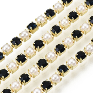 Chain of ribbon with crystals 2mm 30 cm Montana Blue GP9