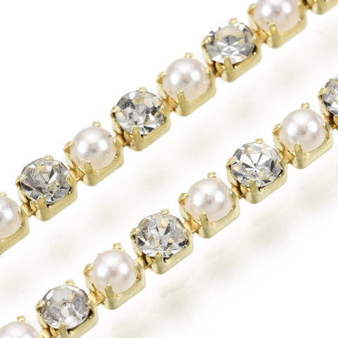 Chain ribbon with crystals 2mm 30 cm Crystal GP1 Chain ribbon with crystals 2mm 30 cm Crystal GP1