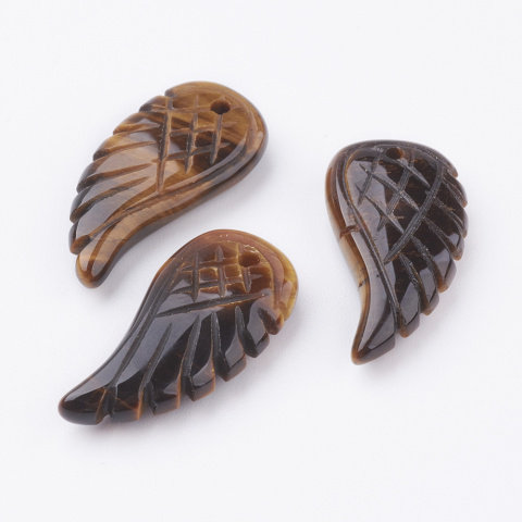 Tiger's eye wing with hole 24x12 mm 1 pc Tiger's eye wing with hole 24x12 mm 1 pc