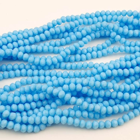 Glass beads 4x3 mm strand Opaque Cyan Glass beads 4x3 mm strand Opaque Cyan