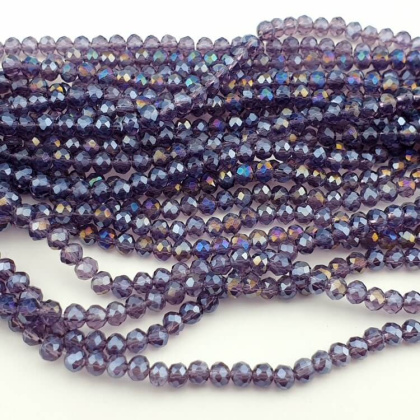 Glass beads 4x3 mm cord Indigo AB