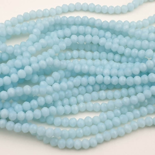 Koraliki szklane 4x3 mm sznur Opaque Lt Sky Blue