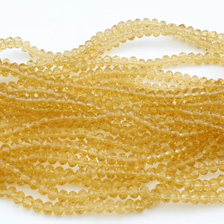 Glass beads 4x3 mm string Transparent Goldenrod