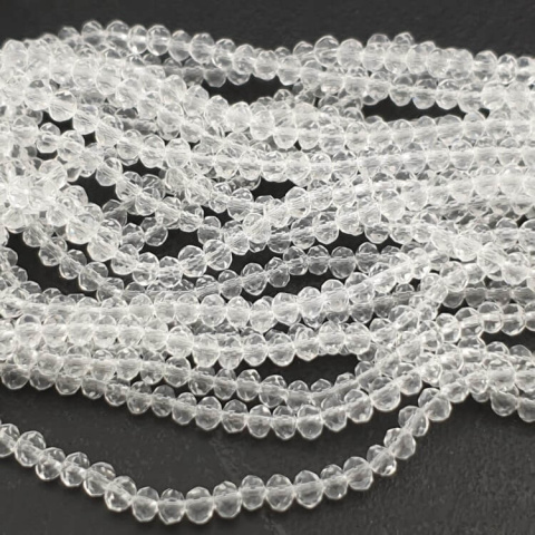 Glass beads 4x3 mm strand Transparent Crystal Glass beads 4x3 mm strand Transparent Crystal