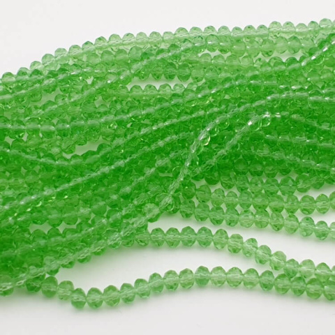 Glass beads 4x3 mm string Transparent Pale Green Glass beads 4x3 mm string Transparent Pale Green