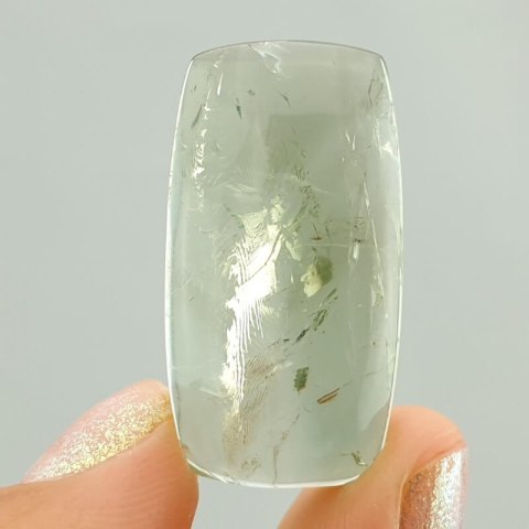 Prazjolit kaboszon 31x16 mm nr 57 Prazjolit kaboszon 31x16 mm nr 57