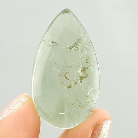 Prasiolite cabochon 32x18 mm no 74 Prasiolite cabochon 32x18 mm no 74