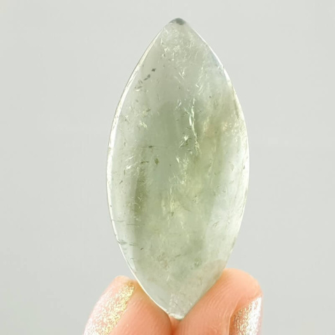 Prasiolite cabochon 36x17 mm no. 64 Prasiolite cabochon 36x17 mm no. 64