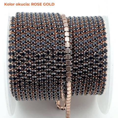 Chain of ribbon with crystals 2mm 30 cm Black RG2 Chain of ribbon with crystals 2mm 30 cm Black RG2