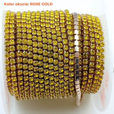 Chain of ribbon with crystals 2mm 30 cm Citrine RG10 Chain of ribbon with crystals 2mm 30 cm Citrine RG10