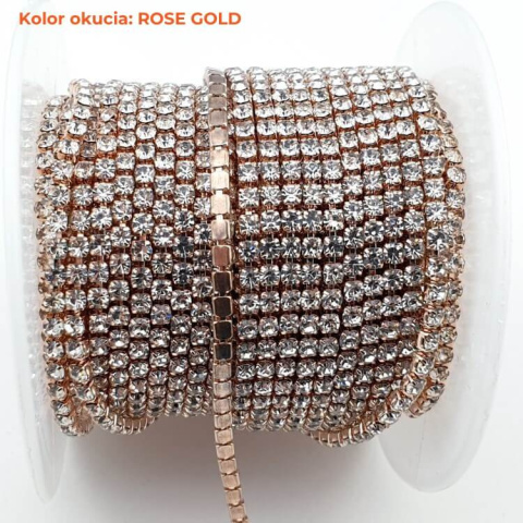 Chain ribbon with crystals 2mm 30 cm Crystal RG1 Chain ribbon with crystals 2mm 30 cm Crystal RG1