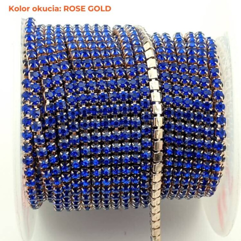 Chain of ribbon with crystals 2mm 30 cm Sapphire RG5 Chain of ribbon with crystals 2mm 30 cm Sapphire RG5