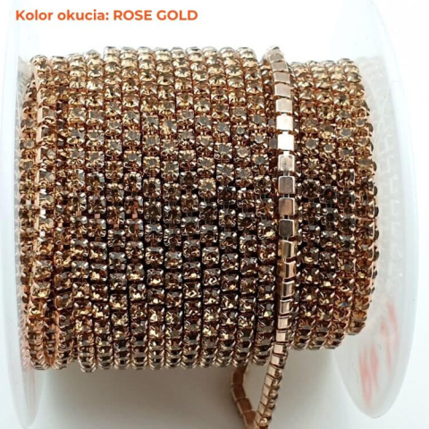 Chain of ribbon with crystals 2mm 30 cm Lt Topaz RG37 Chain of ribbon with crystals 2mm 30 cm Lt Topaz RG37
