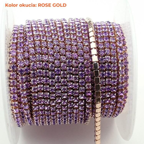 Chain of ribbon with crystals 2mm 30 cm Violet RG21 Chain of ribbon with crystals 2mm 30 cm Violet RG21