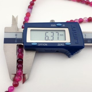 Agate fuchsia ball 6 mm string