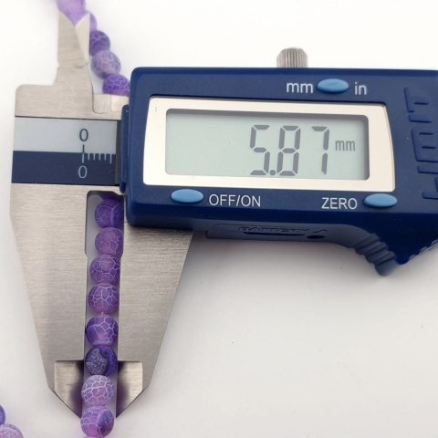 Agat trawiony fioletowy kula 6 mm sznur Agat trawiony fioletowy kula 6 mm sznur