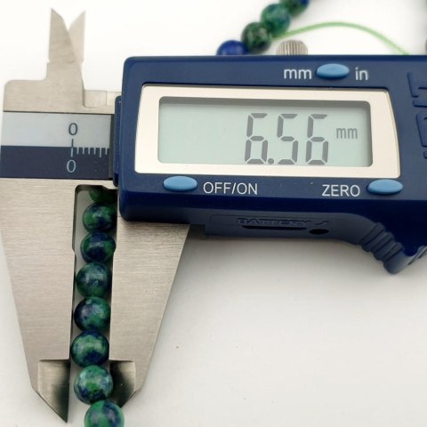 Chrysocolla with azurite ball 6 mm cord Chrysocolla with azurite ball 6 mm cord