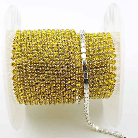 Chain of ribbon with crystals 2mm 30 cm Citrine AA23 Chain of ribbon with crystals 2mm 30 cm Citrine AA23