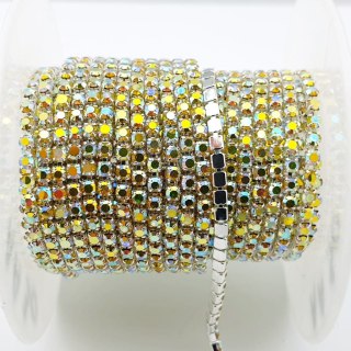 Chain ribbon with crystals 2mm 30 cm Citrine AB AA30