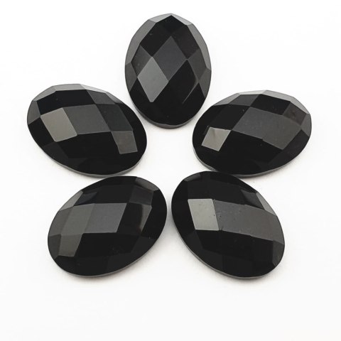 Obsidian faceted cabochon 18x13 mm 1 pc Obsidian faceted cabochon 18x13 mm 1 pc