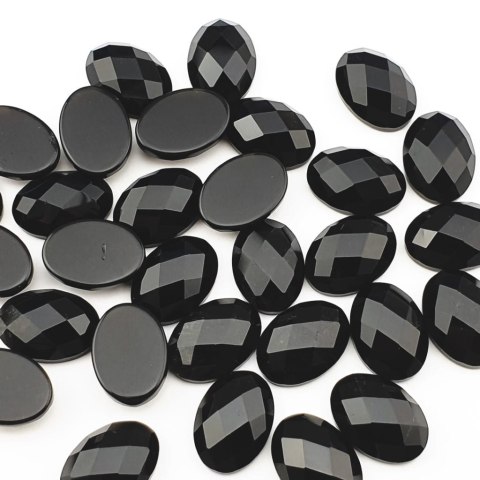 Obsidian faceted cabochon 18x13 mm 1 pc Obsidian faceted cabochon 18x13 mm 1 pc