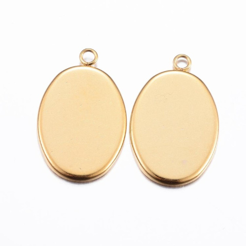 Baza kaboszonu 18x13 mm zawieszka 1 szt. kolor złoty Baza kaboszonu 18x13 mm zawieszka 1 szt. kolor złoty