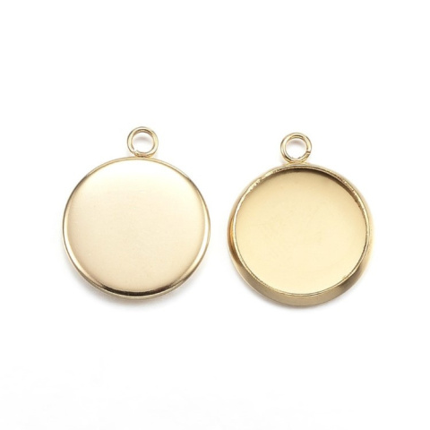 Cabochon setting fi 12 mm pendant 1 pcs gold colour Cabochon setting fi 12 mm pendant 1 pcs gold colour