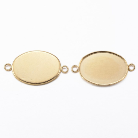 Baza kaboszonu 18x13 mm łącznik 1 szt. kolor złoty Baza kaboszonu 18x13 mm łącznik 1 szt. kolor złoty