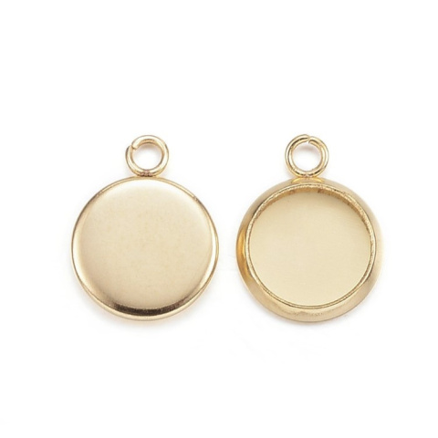 Cabochon setting 6 mm pendant 1 pcs gold colour Cabochon setting 6 mm pendant 1 pcs gold colour