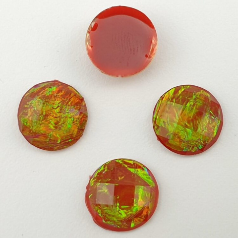 Faceted acrylic cabochon fi 12 mm 4 pcs Faceted acrylic cabochon fi 12 mm 4 pcs