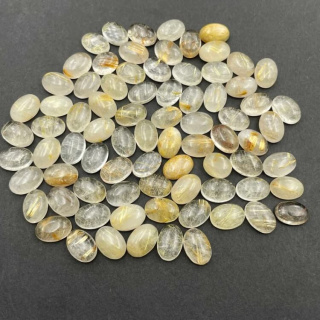 Quartz with rutile cabochon 10x8 mm 1 pcs
