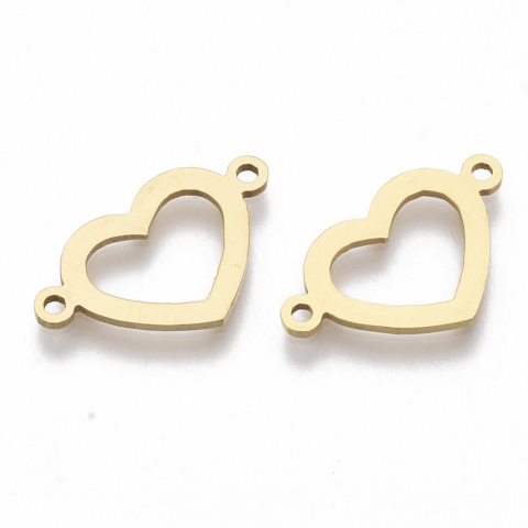 Heart connector stainless steel 20x12 mm 1 piece gold colour Heart connector stainless steel 20x12 mm 1 piece gold colour