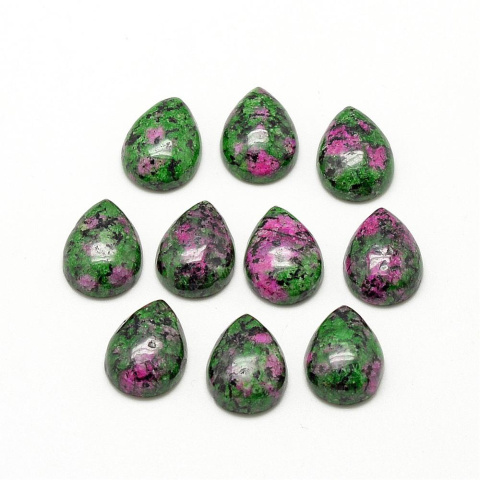 Zoisite with ruby cabochon teardrop 14x10 mm 1 pc Zoisite with ruby cabochon teardrop 14x10 mm 1 pc