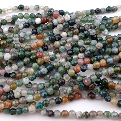 Indian agate ball faceted 4 mm string Indian agate ball faceted 4 mm string