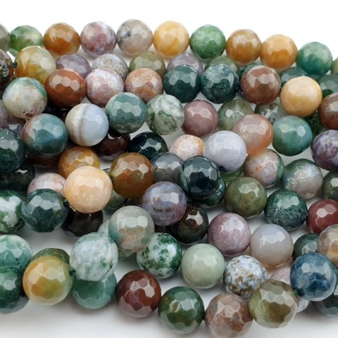 Indian agate ball faceted 8 mm 10 pcs Indian agate ball faceted 8 mm 10 pcs