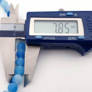 Weathered agate blue ball 8 mm strand