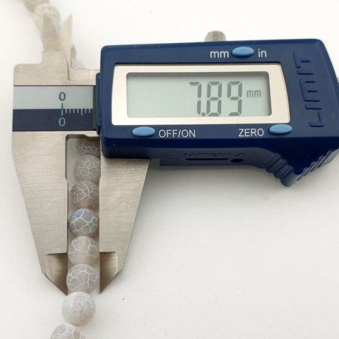 Agat trawiony szary kula 8 mm 10 szt Agat trawiony szary kula 8 mm 10 szt