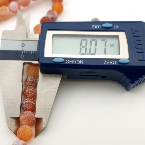 Carnelian-coloured etched agate sphere 8 mm 10 pcs Carnelian-coloured etched agate sphere 8 mm 10 pcs